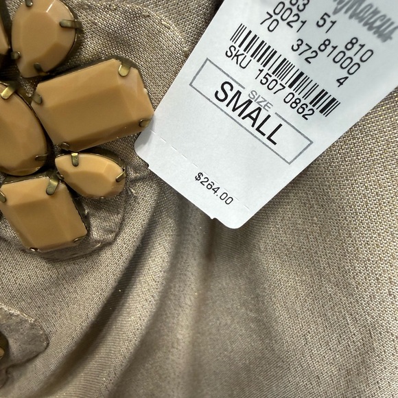 Chic Beige Embellished Mini Dress - Picture 4 of 6